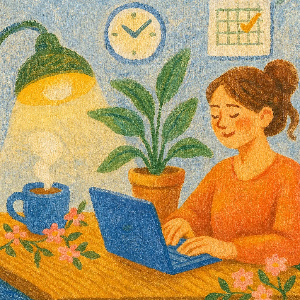 ☕ Soft Productivity” Routine: Work Without Burnout